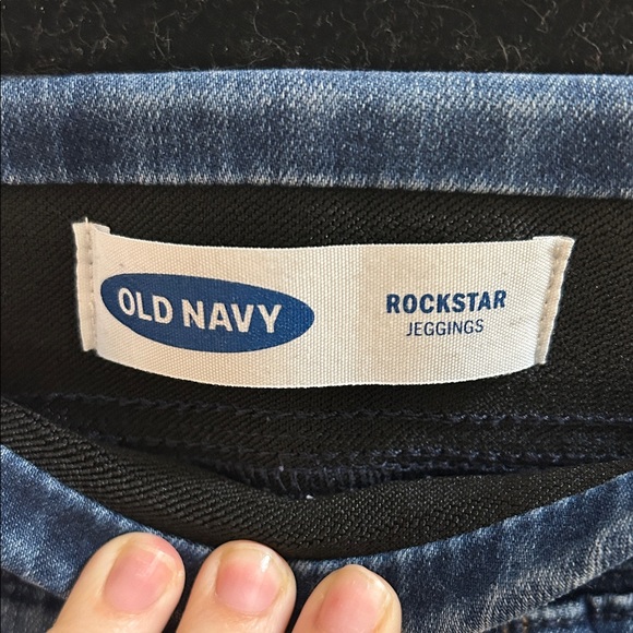 Old Navy Distressed Dark Blue Women's Jeggings - Picture 2 of 7